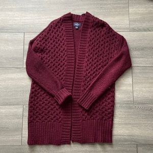 AE BURGUNDY CARDIGAN